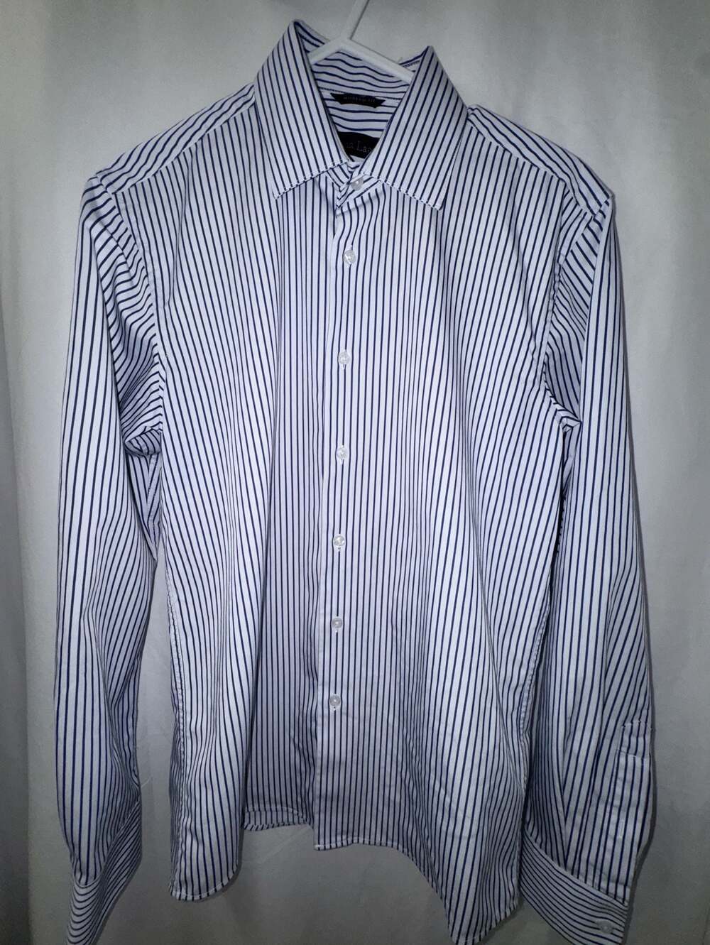 Christian Lacroix Men's Blue Striped Modern Fit Dress Shirt